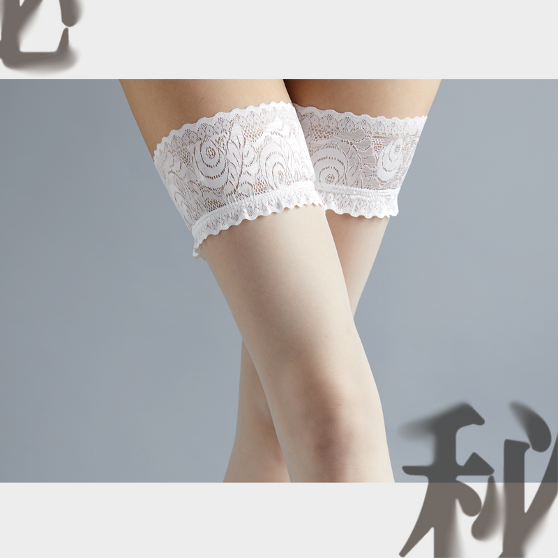 「SECRET TOUCH 秘」5D STAY-UP LACE TOP STOCKINGS 5D 法式蕾丝过膝硅胶防滑超薄长筒丝袜