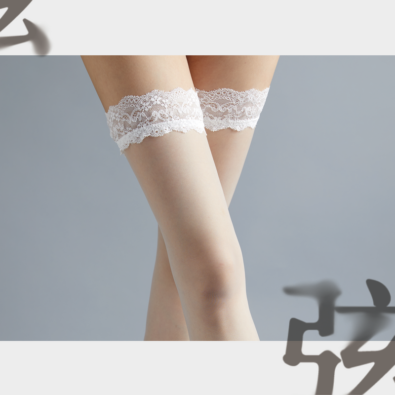 「String Backseam 弦」1D Backseam stockings 1D 背线蕾丝过膝长筒袜