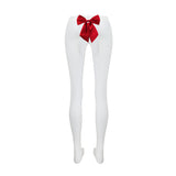 「Bow Tie 翩」限定版 5D Shinny Crotchless Tights with Bow Tie 5D超薄蝴蝶結情趣开档油亮丝袜