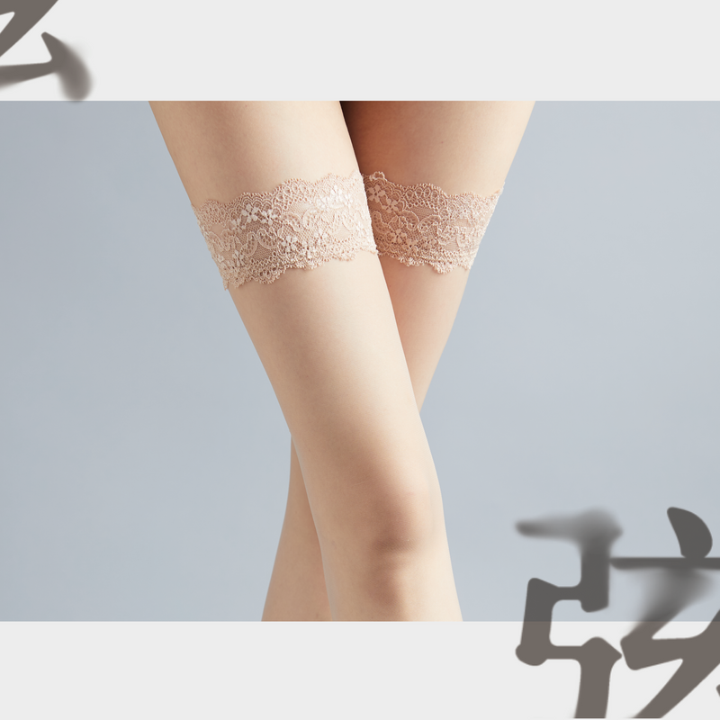 「String Backseam 弦」1D Backseam stockings 1D 背线蕾丝过膝长筒袜