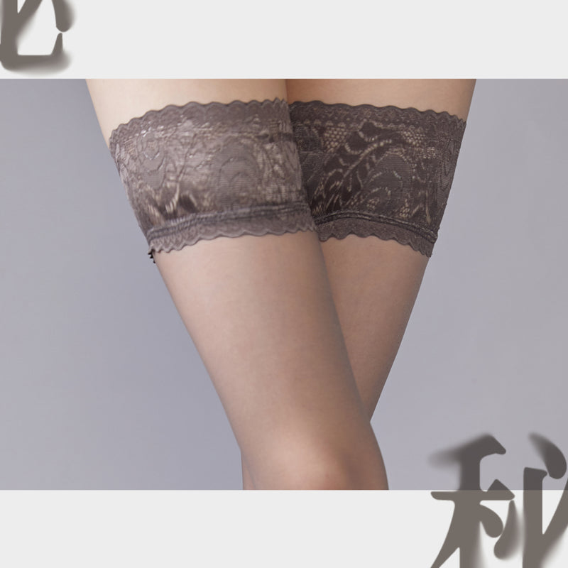 「SECRET TOUCH 秘」5D STAY-UP LACE TOP STOCKINGS 5D法式蕾丝過膝硅胶防滑超薄长筒丝袜